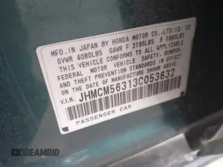 2003 Honda Accord LX z VIN JHMCM56313C053632, wystawiony jako IAAI lot #42094825 z przebiegiem 209 612 mil mil oraz . Historia ofert i sprzedaży dostępna na DreamBid. Obrazek 9.