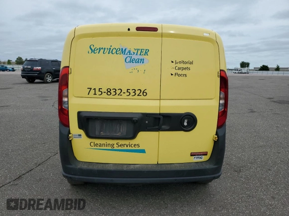 2015 Ram ProMaster City Cargo Tradesman with VIN ZFBERFATXF6A89899, listed as a Copart auction lot 57068735 with 178,123 mi miles and Salvage title. Bid and sale history available at DreamBid. Image 6.