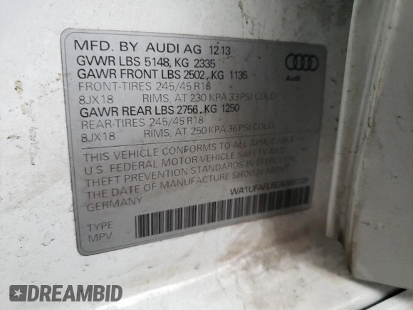 2014 Audi allroad Premium Plus with VIN WA1UFAFL8EA089139, listed as a Copart auction lot 76085834 with 70,960 mi miles and Salvage Title. Bid and sale history available at carsss.com. Image 12.