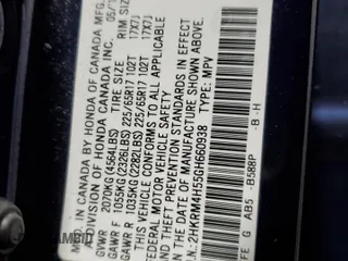 2016 Honda CR-V EX with VIN 2HKRM4H55GH660938, listed as a Copart auction lot 83026804 with 85,099 mi miles and Salvage Title. Bid and sale history available at DreamBid. Image 14.