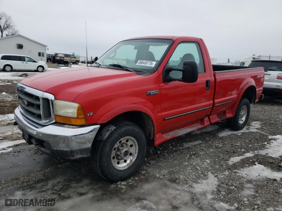 1999 Ford Super Duty F-250 XL with VIN 1FTNF21L6XEA97484, listed as a Copart auction lot 88649775 with 236,703 mi miles and Salvage Title. Bid and sale history available at carsss.com. Image 1.