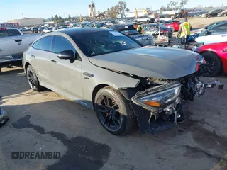 2019 Mercedes-Benz AMG GT with VIN WDD7X6BB3KA004073, listed as a IAAI auction lot 41603609 with 108,228 mi miles. Bid and sale history available at carsss.com. Image 1.