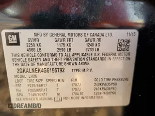 2016 GMC Terrain SLE with VIN 2GKALNEK4G6196792, listed as a Copart auction lot 74449844 with 142,146 mi miles and Clean Title. Bid and sale history available at carsss.com. Image 13.