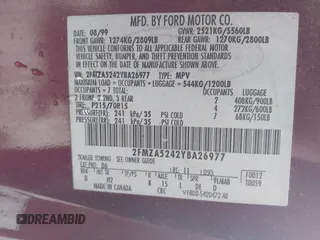 2000 Ford Windstar SE z VIN 2FMZA5242YBA26977, wystawiony jako IAAI lot #41499880 z przebiegiem Nie podano mil oraz . Historia ofert i sprzedaży dostępna na DreamBid. Obrazek 9.