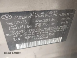 2016 Hyundai Elantra Value Edition z VIN 5NPDH4AE0GH754606, wystawiony jako IAAI lot #42387028 z przebiegiem 213 922 mil mil oraz . Historia ofert i sprzedaży dostępna na DreamBid. Obrazek 9.