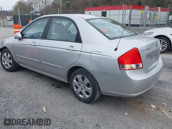2009 Kia Spectra EX with VIN KNAFE221095622351, listed as a IAAI auction lot 41929653 with 178,034 mi miles. Bid and sale history available at carsss.com. Image 3.