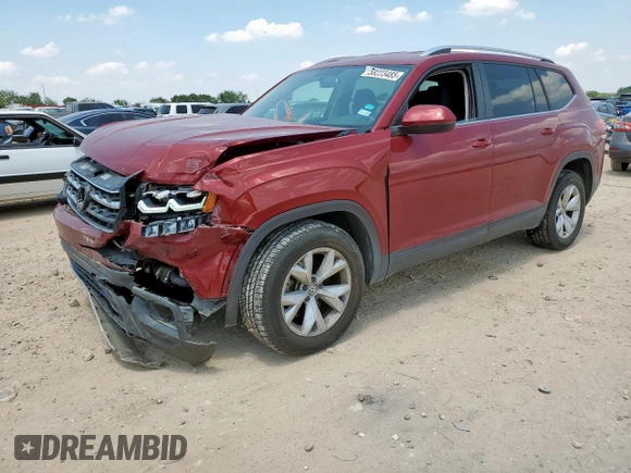 2018 Volkswagen Atlas S with VIN 1V2AP2CA9JC599351, listed as a Copart auction lot 58223485 with 69,527 mi miles and Salvage title. Bid and sale history available at DreamBid. Image 1.