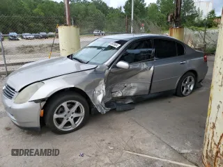 2004 Infiniti G35 w/Leather with VIN JNKCV51E64M614618, listed as a Copart auction lot 65929664 with 340,639 mi miles and Salvage Title. Bid and sale history available at DreamBid. Image 1.