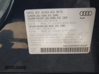 2015 Audi Q5 Premium Plus with VIN WA1LFAFP9FA144987, listed as a IAAI auction lot 42717013 with 105,809 mi miles and . Bid and sale history available at DreamBid. Image 9.