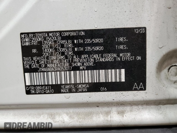 2024 Subaru Solterra Premium with VIN JTMABABA3RA053017, listed as a Copart auction lot 56164175 with 7,885 mi miles and Salvage title. Bid and sale history available at DreamBid. Image 13.