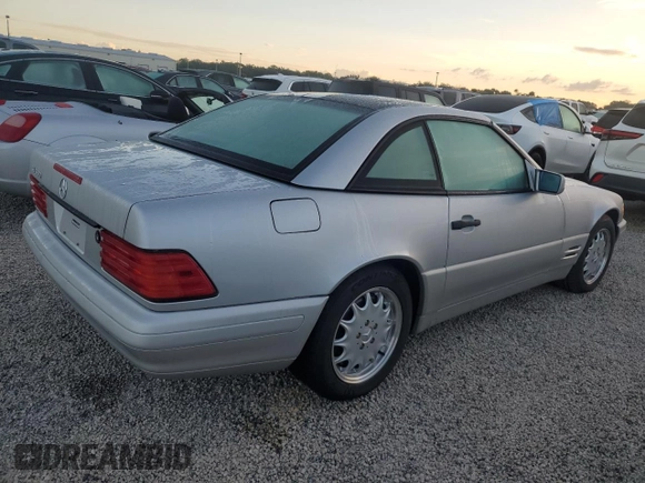 1998 Mercedes-Benz SL-Class with VIN WDBFA67F8WF163620, listed as a Copart auction lot 74125164 with 0 mi miles and Salvage Title. Bid and sale history available at carsss.com. Image 3.
