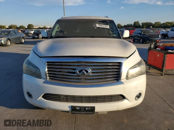 2012 Infiniti QX56 7-passenger with VIN JN8AZ2NF5C9519472, listed as a Copart auction lot 76924184 with 0 mi miles and Non Repairable. Bid and sale history available at carsss.com. Image 5.