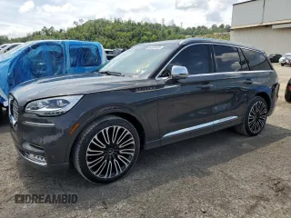 2020 Lincoln Aviator Black Label with VIN 5LM5J9XC9LGL31767, listed as a Copart auction lot 64593455 with 34,764 mi miles and Salvage title. Bid and sale history available at DreamBid. Image 1.