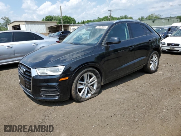2017 Audi Q3 Premium with VIN WA1ECCFS5HR001511, listed as a Copart auction lot 60853085 with 70,818 mi miles and Salvage title. Bid and sale history available at DreamBid. Image 1.