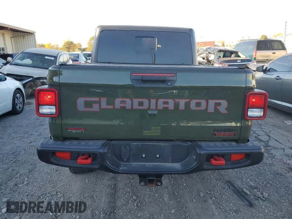 2021 Jeep Gladiator Rubicon with VIN 1C6JJTBM1ML599103, listed as a Copart auction lot 77084134 with 16,031 mi miles and Salvage title. Bid and sale history available at DreamBid. Image 6.