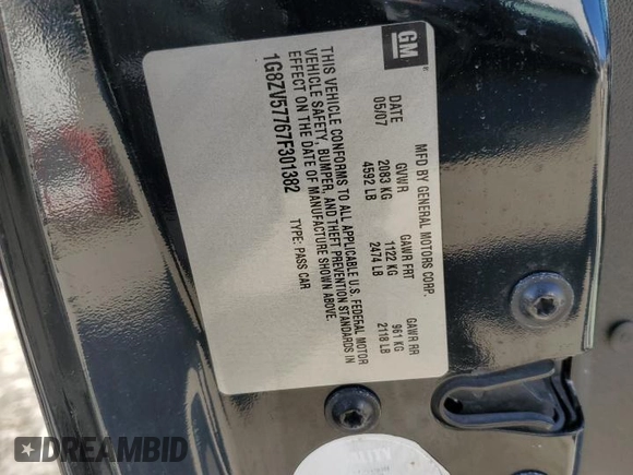 2007 Saturn Aura XR z VIN 1G8ZV57767F301382, wystawiony jako Copart lot #52584735 z przebiegiem 186 058 mil mil oraz Tytuł czysty. Historia ofert i sprzedaży dostępna na DreamBid. Obrazek 12.