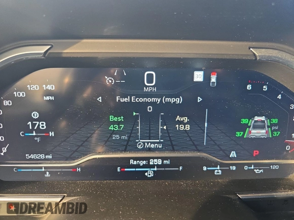 2022 GMC Sierra 1500 with VIN 3GTPHGET9NG623008, listed as a Copart auction lot 88820125 with 54,628 mi miles and Clean Title. Bid and sale history available at DreamBid. Image 8.