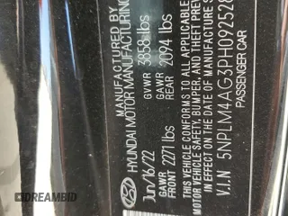 2023 Hyundai Elantra SEL with VIN 5NPLM4AG3PH092528, listed as a Copart auction lot 51916135 with 31,777 mi miles and Salvage title. Bid and sale history available at DreamBid. Image 12.
