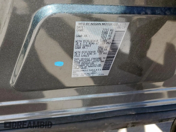 2020 Infiniti QX60 Luxe with VIN 5N1DL0MN2LC501355, listed as a Copart auction lot 49169505 with 64,697 mi miles and Clean title. Bid and sale history available at DreamBid. Image 13.