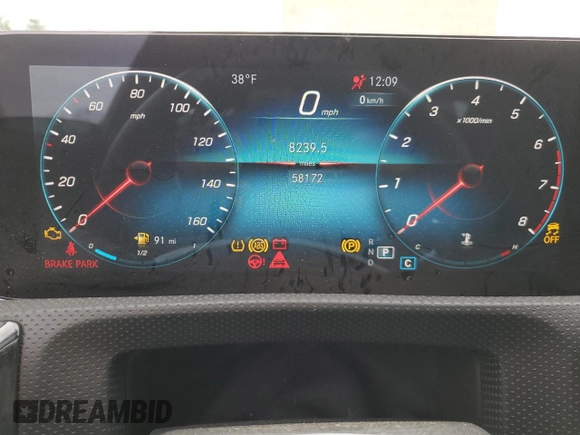 2021 Mercedes-Benz CLA with VIN W1K5J4HB9MN180268, listed as a Copart auction lot 88046115 with 58,172 mi miles and Salvage Title. Bid and sale history available at carsss.com. Image 9.