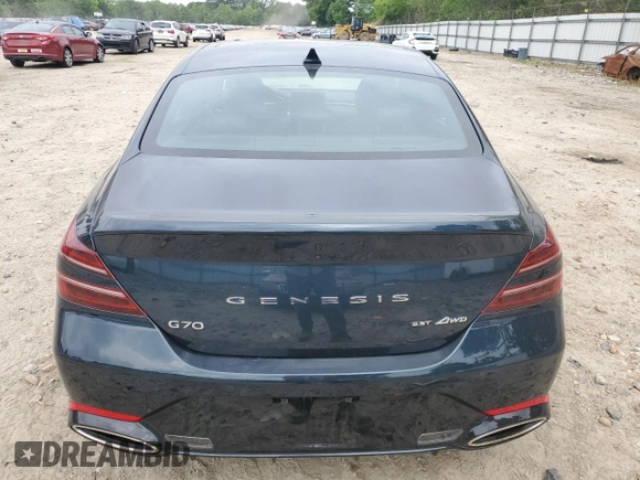 2022 Genesis G70 3.3T with VIN KMTG54TEXNU083193, listed as a Copart auction lot 56627395 with 16,980 mi miles and Salvage title. Bid and sale history available at DreamBid. Image 6.
