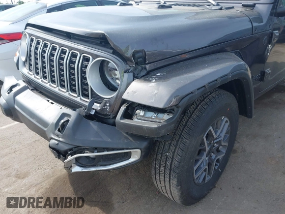 2025 Jeep Wrangler Sahara with VIN 1C4PJXEN5SW525130, listed as a IAAI auction lot 42174096 with 5,387 mi miles and . Bid and sale history available at DreamBid. Image 6.