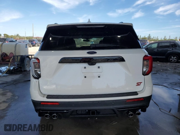 2023 Ford Explorer ST with VIN 1FM5K8GC9PGB78100, listed as a Copart auction lot 42204435 with 14,517 mi miles and Salvage Title. Bid and sale history available at carsss.com. Image 6.