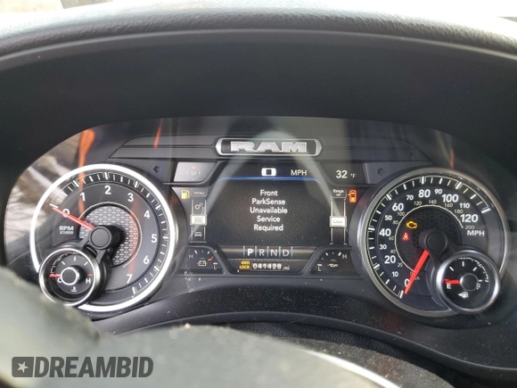 2022 Ram 2500 Big Horn with VIN 3C6UR5DJ6NG380124, listed as a Copart auction lot 45167495 with 41,428 mi miles and Salvage Title. Bid and sale history available at carsss.com. Image 9.