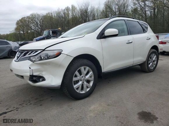 2012 Nissan Murano SV with VIN JN8AZ1MW8CW210804, listed as a Copart auction lot 51558744 with 106,806 mi miles and Salvage Title. Bid and sale history available at carsss.com. Image 1.