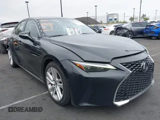 2021 Lexus IS 300 with VIN JTHAA1D29M5111530, listed as a IAAI auction lot 42203528 with 76,996 mi miles and . Bid and sale history available at DreamBid. Image 1.