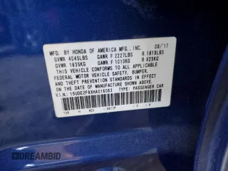 2017 Acura ILX w/Premium/A-SPEC Pkg with VIN 19UDE2F8XHA016063, listed as a Copart auction lot 80445634 with 61,782 mi miles and Salvage Title. Bid and sale history available at carsss.com. Image 15.