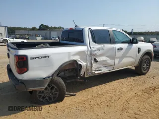 2024 Ford Ranger XLT with VIN 1FTER4GH0RLE07505, listed as a Copart auction lot 75616584 with 8,974 mi miles and Clean Title. Bid and sale history available at carsss.com. Image 3.