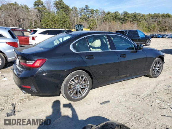 2020 BMW 3 Series 330i xDrive with VIN 3MW5R7J06L8B33548, listed as a Copart auction lot 47191195 with 40,222 mi miles and Salvage Title. Bid and sale history available at carsss.com. Image 3.