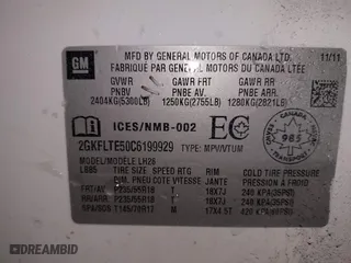 2012 GMC Terrain SLE-2 with VIN 2GKFLTE50C6199929, listed as a IAAI auction lot 41315957 with 137,930 mi miles. Bid and sale history available at carsss.com. Image 9.