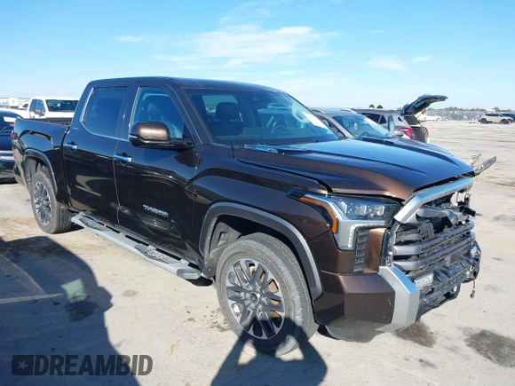 2023 Toyota Tundra Limited Hybrid with VIN 5TFJC5DB7PX032210, listed as a IAAI auction lot 41667443 with 18,390 mi miles and . Bid and sale history available at DreamBid. Image 1.