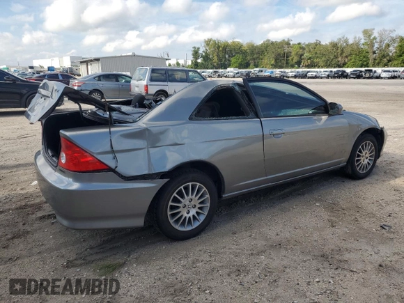 2005 Honda Civic Cpe EX with VIN 1HGEM22955L013500, listed as a Copart auction lot 73662134 with 214,157 mi miles and Salvage Title. Bid and sale history available at carsss.com. Image 3.
