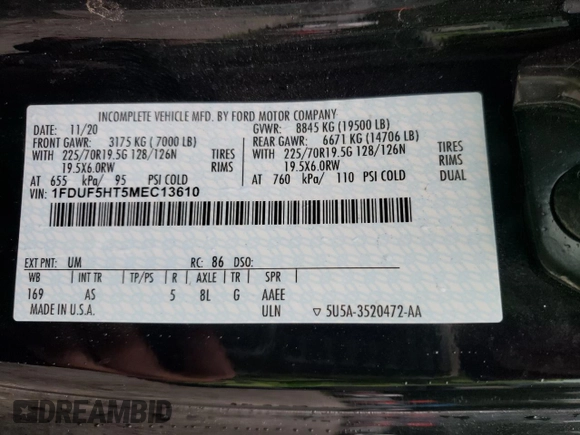 2021 Ford F-550 XL z VIN 1FDUF5HT5MEC13610, wystawiony jako Copart lot #59234043 z przebiegiem 8064 mil mil oraz . Historia ofert i sprzedaży dostępna na DreamBid. Obrazek 12.