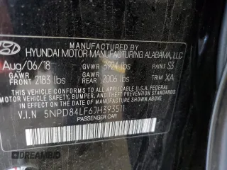 2018 Hyundai Elantra SEL with VIN 5NPD84LF6JH393511, listed as a Copart auction lot 51221815 with 102,546 mi miles and Salvage Title. Bid and sale history available at DreamBid. Image 12.