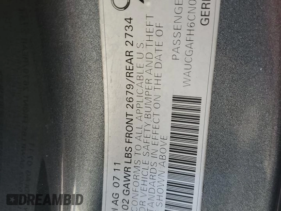 2012 Audi S5 Premium Plus z VIN WAUCGAFH6CN001248, wystawiony jako Copart lot #43282385 z przebiegiem 108 998 mil mil oraz Szkoda całkowita • Salvage title. Historia ofert i sprzedaży dostępna na DreamBid. Obrazek 15.