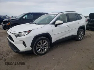 2019 Toyota RAV4 XLE Premium with VIN JTMA1RFV3KJ004968, listed as a Copart auction lot 47051455 with 46,034 mi miles and Salvage Title. Bid and sale history available at carsss.com. Image 1.
