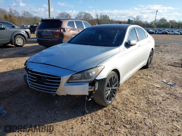 2015 Hyundai Genesis 5.0L with VIN KMHGN4JF2FU019625, listed as a IAAI auction lot 41809078 with 146,650 mi miles. Bid and sale history available at carsss.com. Image 16.