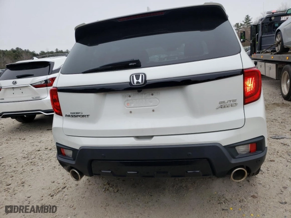 2022 Honda Passport Elite with VIN 5FNYF8H02NB008503, listed as a Copart auction lot 86876334 with 20,005 mi miles and Salvage Title. Bid and sale history available at carsss.com. Image 6.