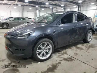 2024 Tesla Model Y Long Range with VIN 7SAYGDEE6RA253946, listed as a Copart auction lot 46699445 with 6,008 mi miles and Salvage Title. Bid and sale history available at DreamBid. Image 1.