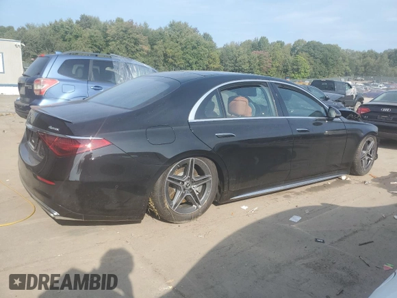 2024 Mercedes-Benz S 580e with VIN W1K6G6KB9RA304206, listed as a Copart auction lot 70650454 with Not Provided miles and Salvage Title. Bid and sale history available at DreamBid. Image 3.