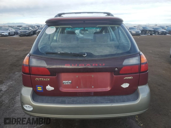 2002 Subaru Legacy Outback with VIN 4S3BH675527642035, listed as a Copart auction lot 43069325 with 208,818 mi miles and Clean title. Bid and sale history available at DreamBid. Image 6.