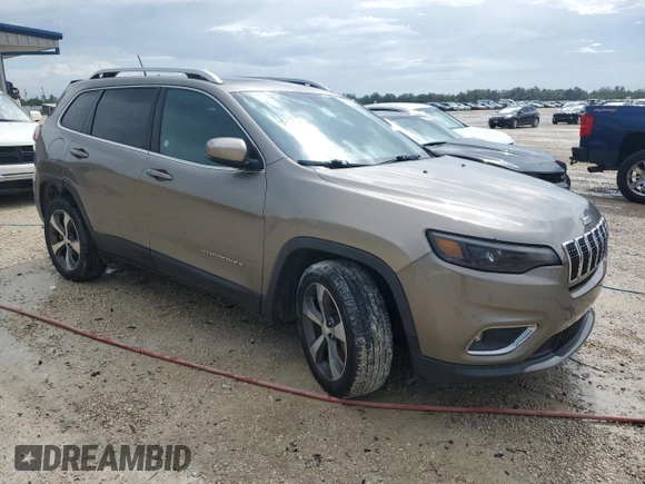 2019 Jeep Cherokee Limited with VIN 1C4PJLDNXKD160045, listed as a Copart auction lot 66154223 with 54,820 mi miles and . Bid and sale history available at DreamBid. Image 4.