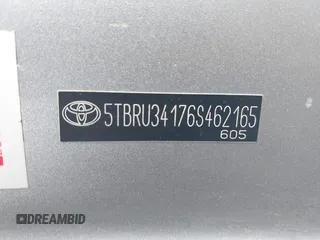 2006 Toyota Tundra SR5 with VIN 5TBRU34176S462165, listed as a IAAI auction lot 41694983 with 254,282 mi miles and . Bid and sale history available at DreamBid. Image 9.