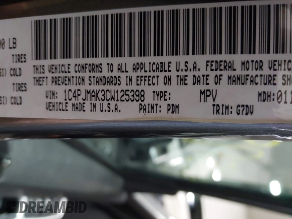 2012 Jeep Liberty Sport Latitude with VIN 1C4PJMAK3CW125398, listed as a IAAI auction lot 41395178 with 142,898 mi miles. Bid and sale history available at carsss.com. Image 9.