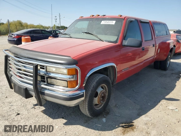 1999 Chevrolet Silverado 3500 z VIN 1GCHC33J3XF055520, wystawiony jako Copart lot #71958374 z przebiegiem 242 976 mil mil oraz Czysty tytuł • Clean title. Historia ofert i sprzedaży dostępna na DreamBid. Obrazek 1.