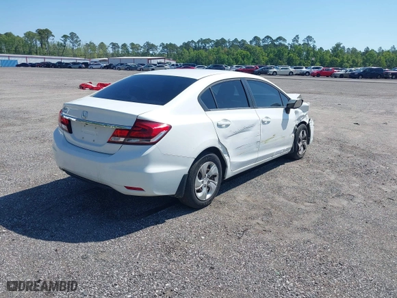 2013 Honda Civic Sdn LX with VIN 2HGFB2F57DH548566, listed as a IAAI auction lot 39173930 with 150,567 mi miles. Bid and sale history available at carsss.com. Image 4.